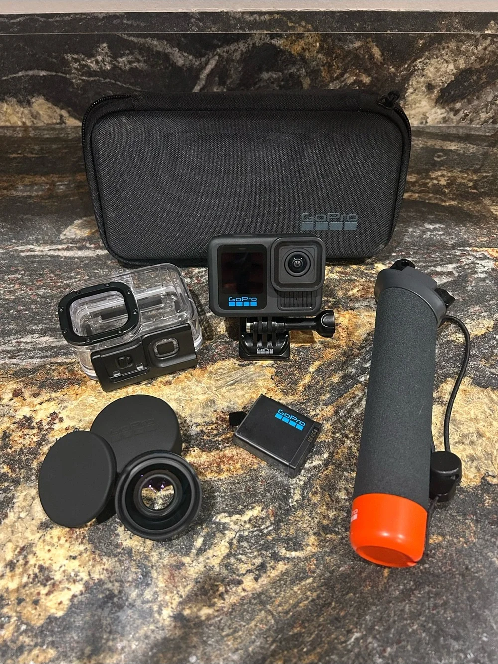 New GoPro Hero 13 Black with extra macro lense, 2x batteries & accessories